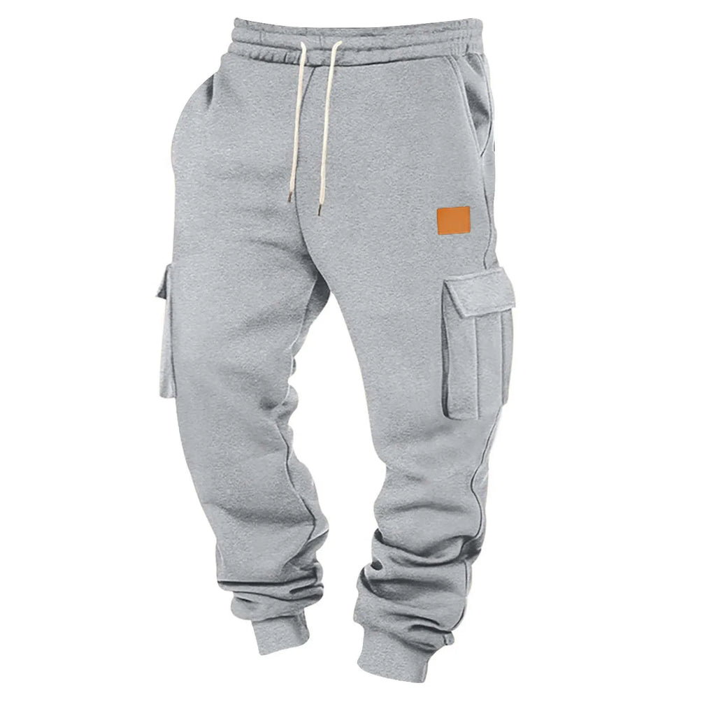 Pantalón Jogger Tipo Cargo de Felpa Suave / Pantalón de Chándal Cargo con Puño Elástico