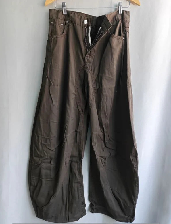Vaqueros Extra Anchos Estilo Vintage / Jeans Baggy de Tiro Alto Deslavados