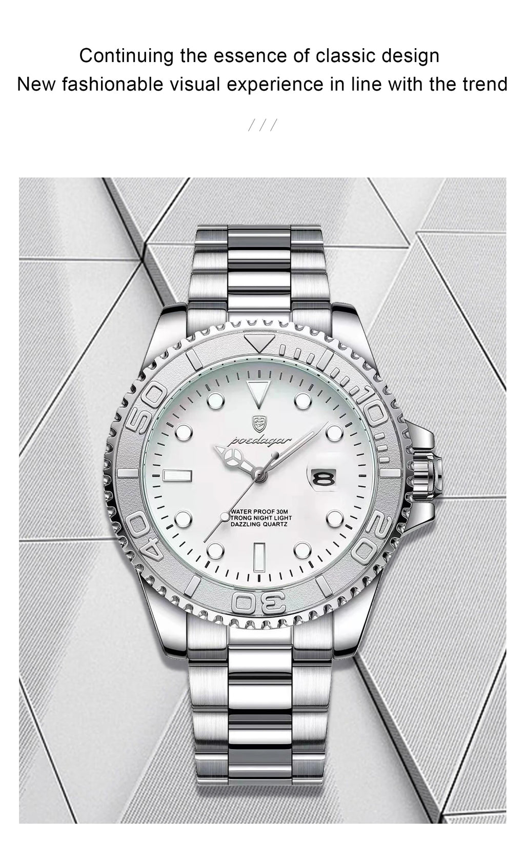 Reloj Cronógrafo de Acero Estilo Deportivo / Reloj de Pulsera Premium con Bisel Giratorio