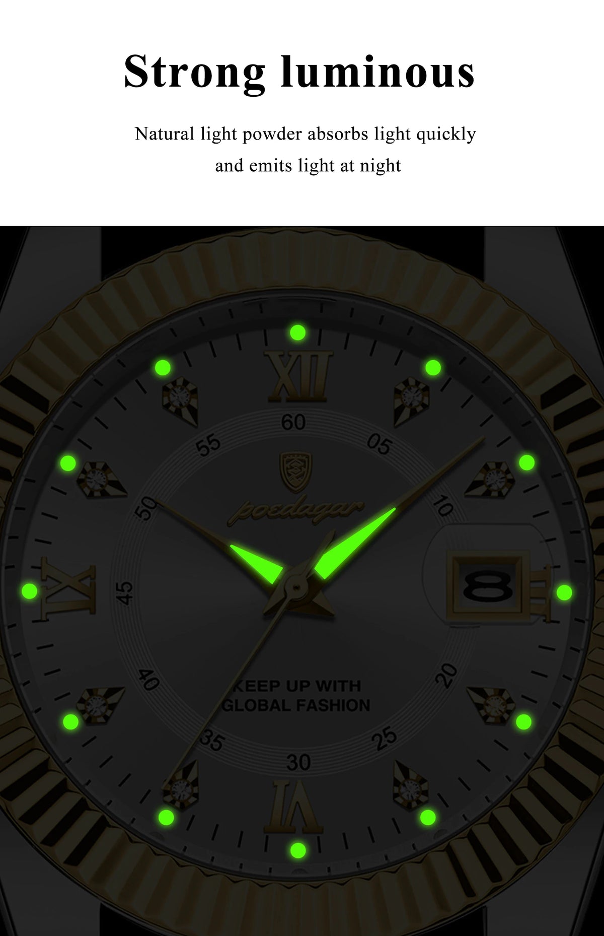 Reloj de Pulsera Clásico con Bisel Estriado / Reloj Formal de Acero para hombre