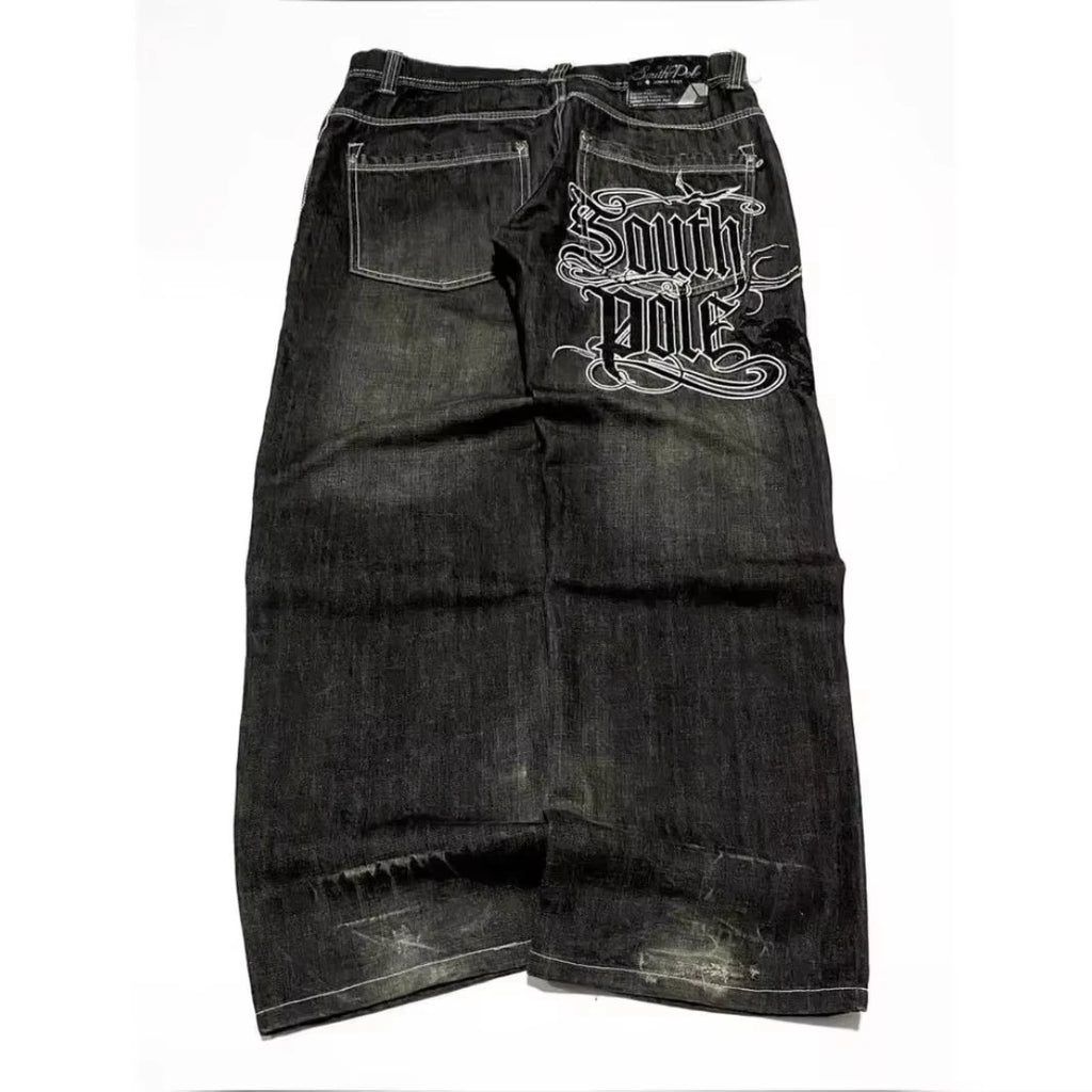 Vaqueros Baggy Retro Estilo Southpole / Jeans Extra Anchos con Bordado Trasero Y2K