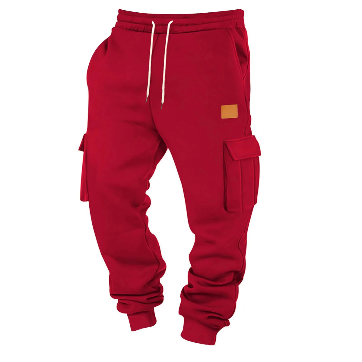 Pantalón Jogger Tipo Cargo de Felpa Suave / Pantalón de Chándal Cargo con Puño Elástico