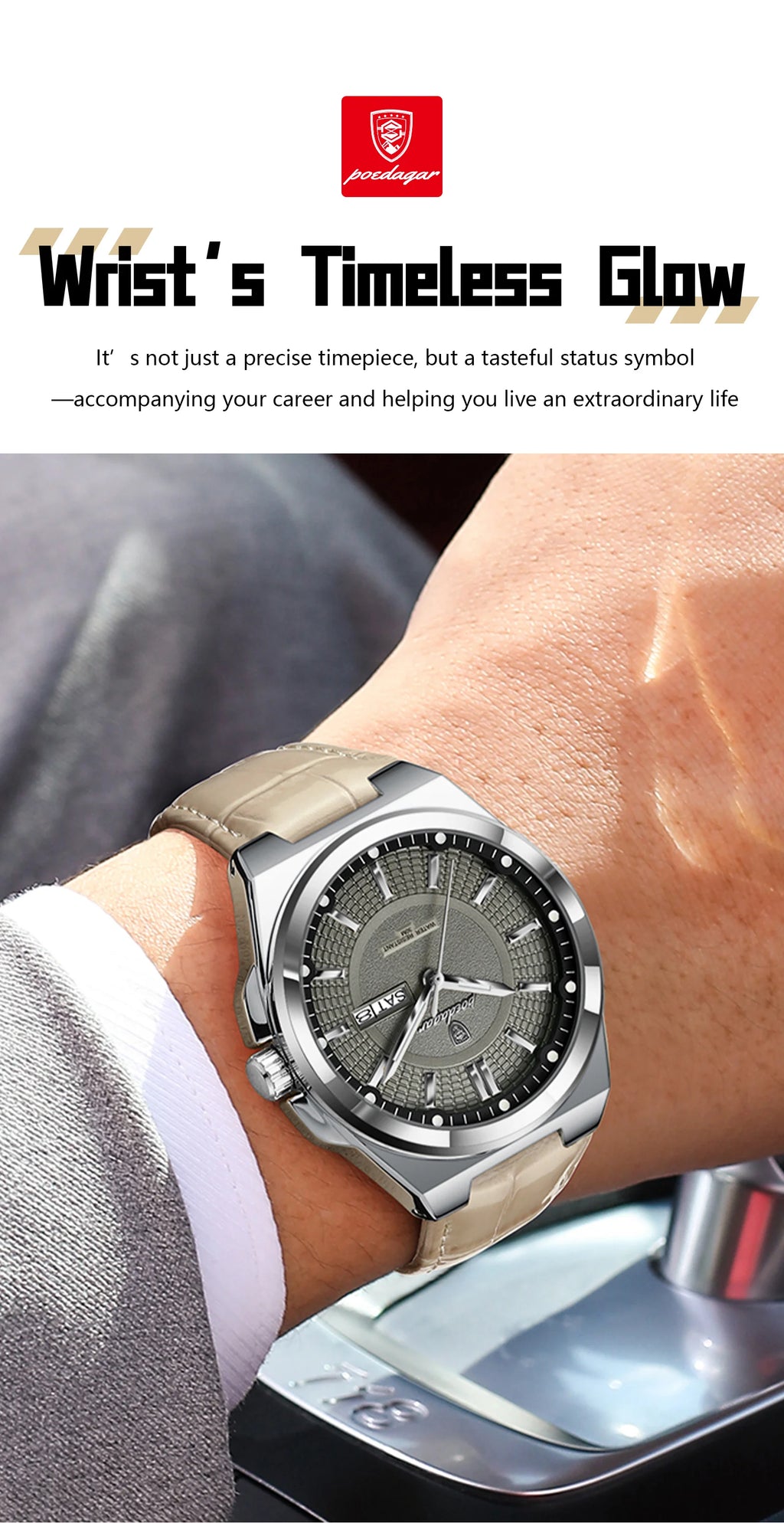 Reloj Casual con Esfera de Líneas Limpias / Reloj de Pulsera Elegante para Diario