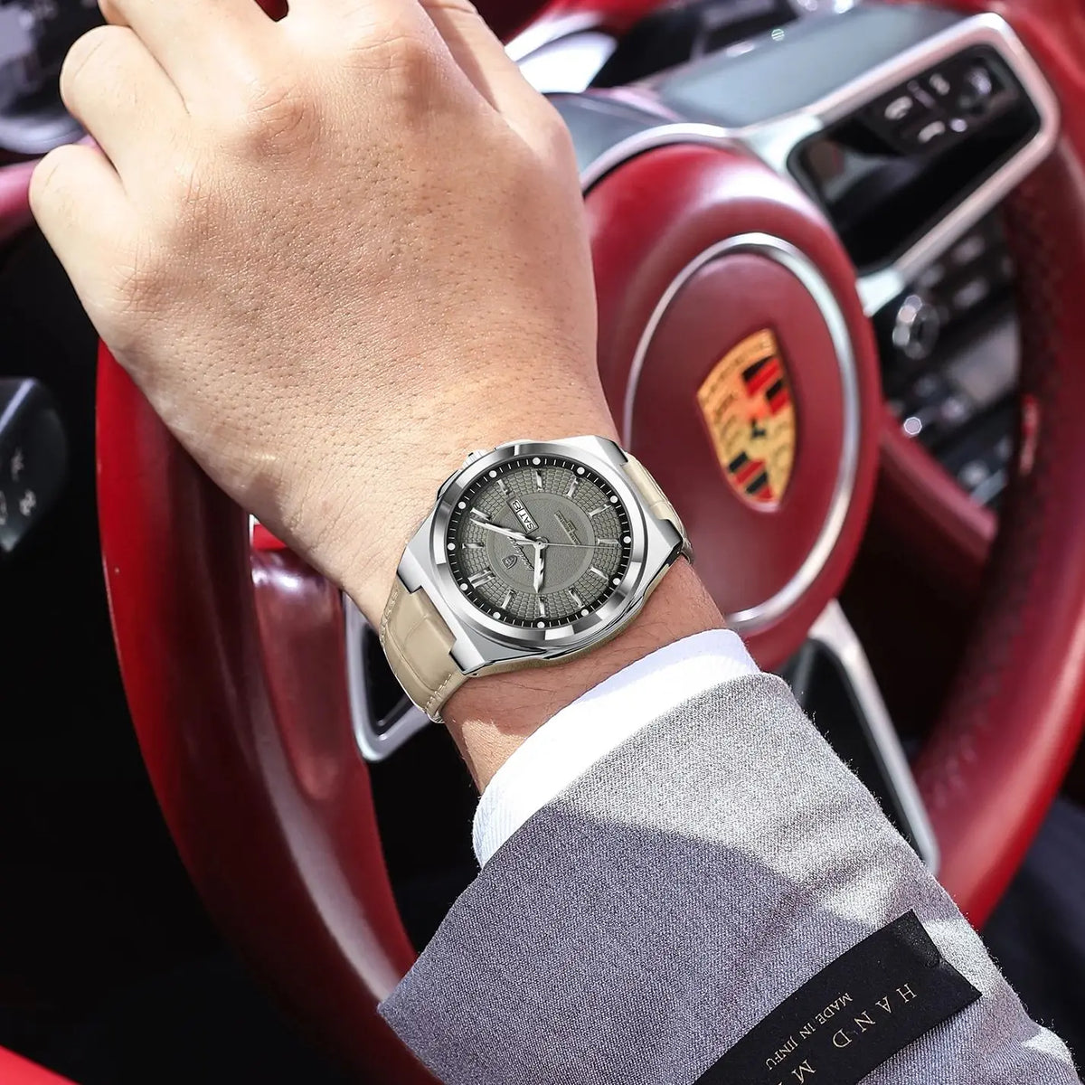 Reloj Casual con Esfera de Líneas Limpias / Reloj de Pulsera Elegante para Diario