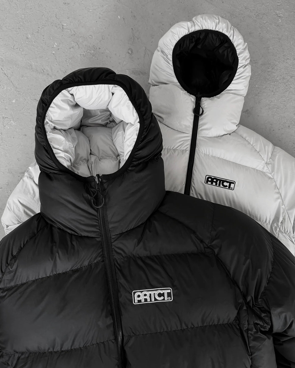 Plumífero Corto Puffer Bicolor con Capucha / Chaqueta Acolchada de Invierno Estilo Urbano