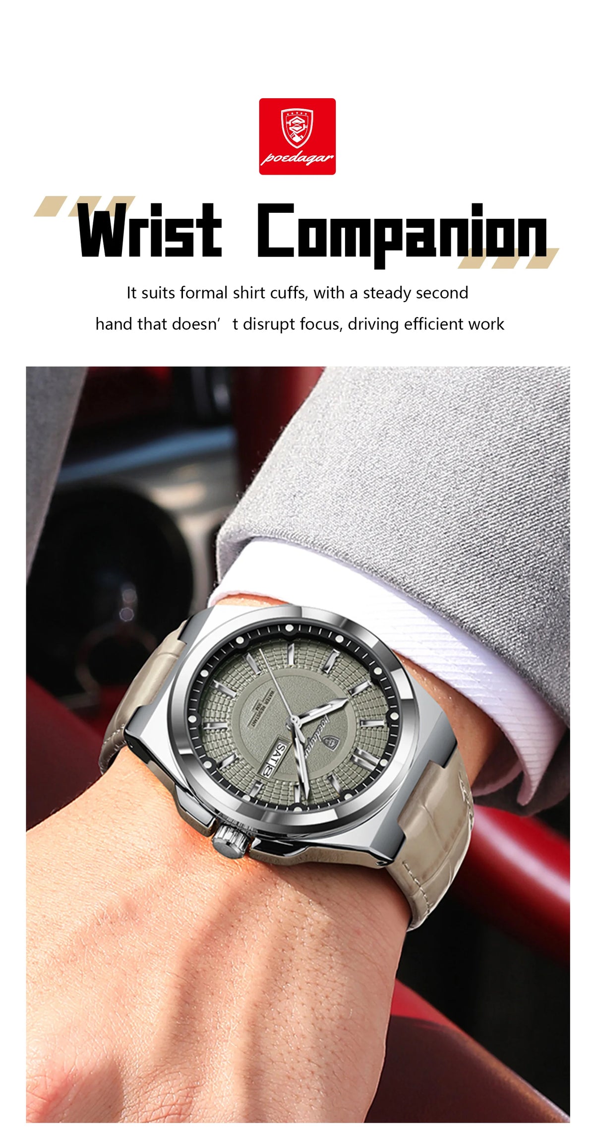 Reloj Casual con Esfera de Líneas Limpias / Reloj de Pulsera Elegante para Diario