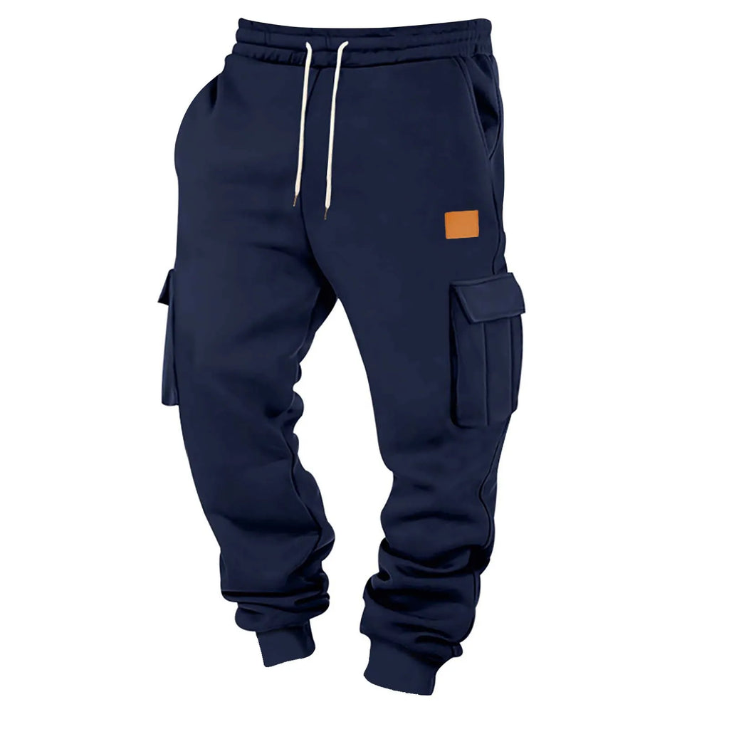 Pantalón Jogger Tipo Cargo de Felpa Suave / Pantalón de Chándal Cargo con Puño Elástico