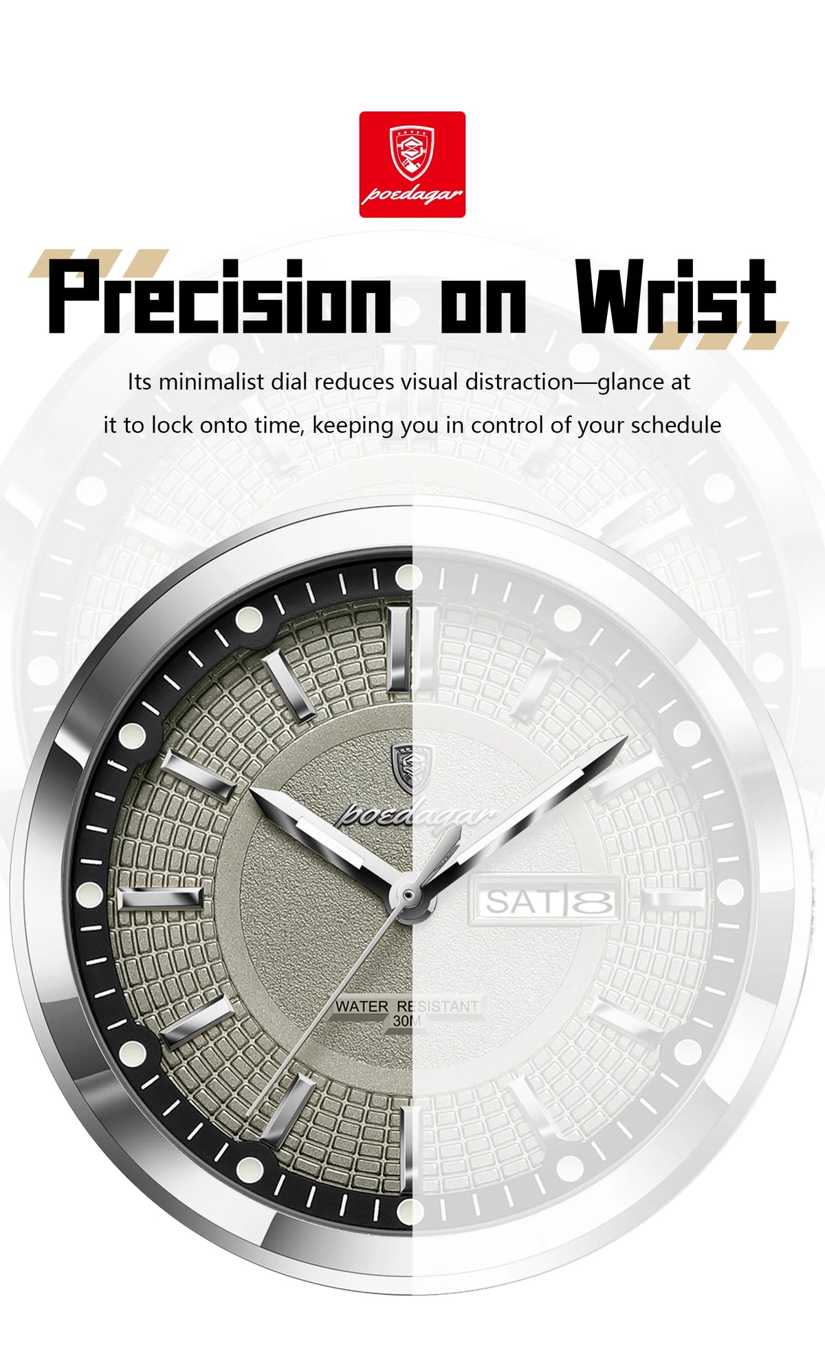 Reloj Casual con Esfera de Líneas Limpias / Reloj de Pulsera Elegante para Diario