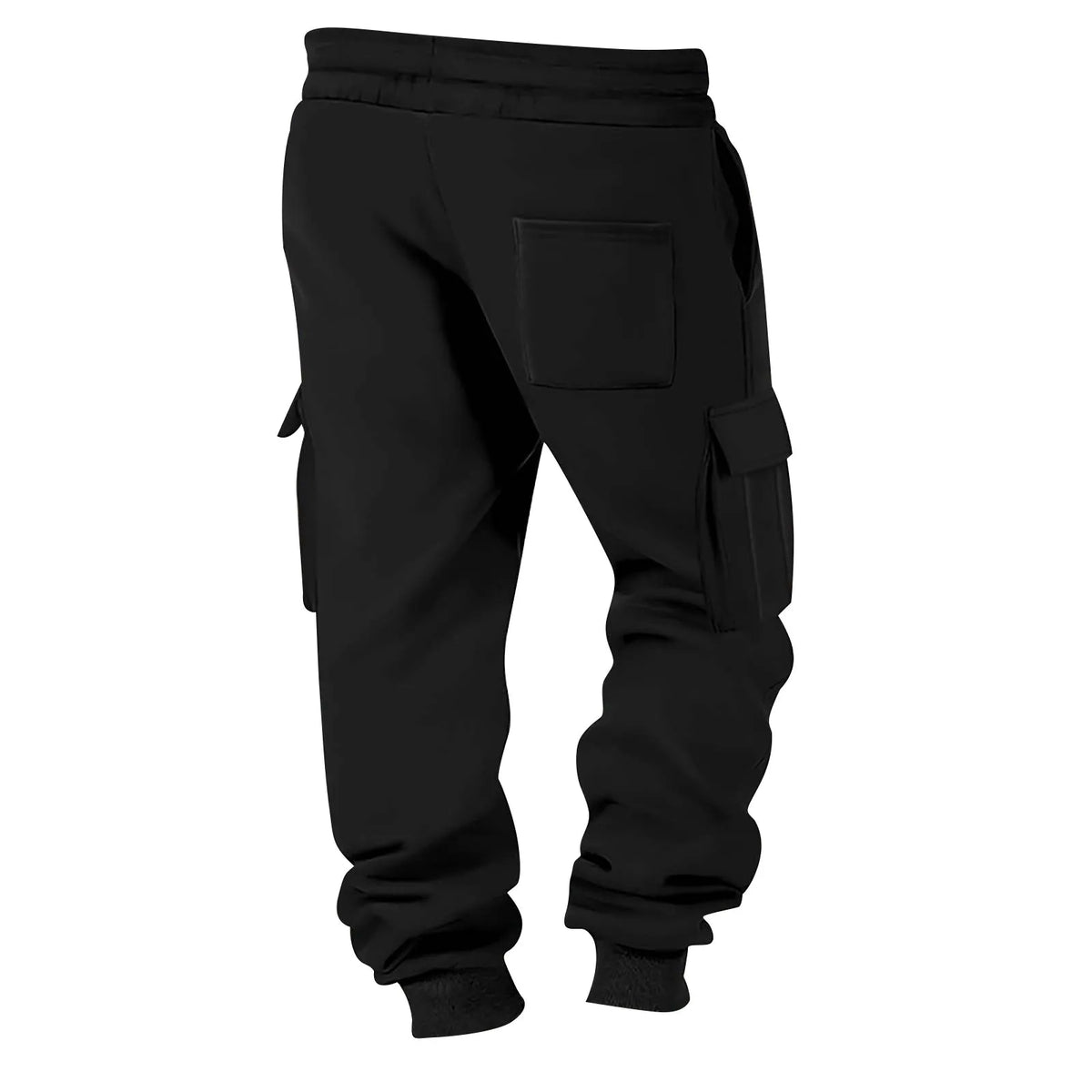 Pantalón Jogger Tipo Cargo de Felpa Suave / Pantalón de Chándal Cargo con Puño Elástico