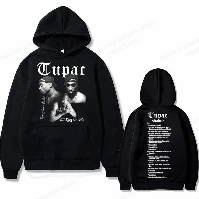Sudadera con Capucha Estilo Vintage Tupac Shakur / Sudadera Rapper Oversize de Colección "2Pac"