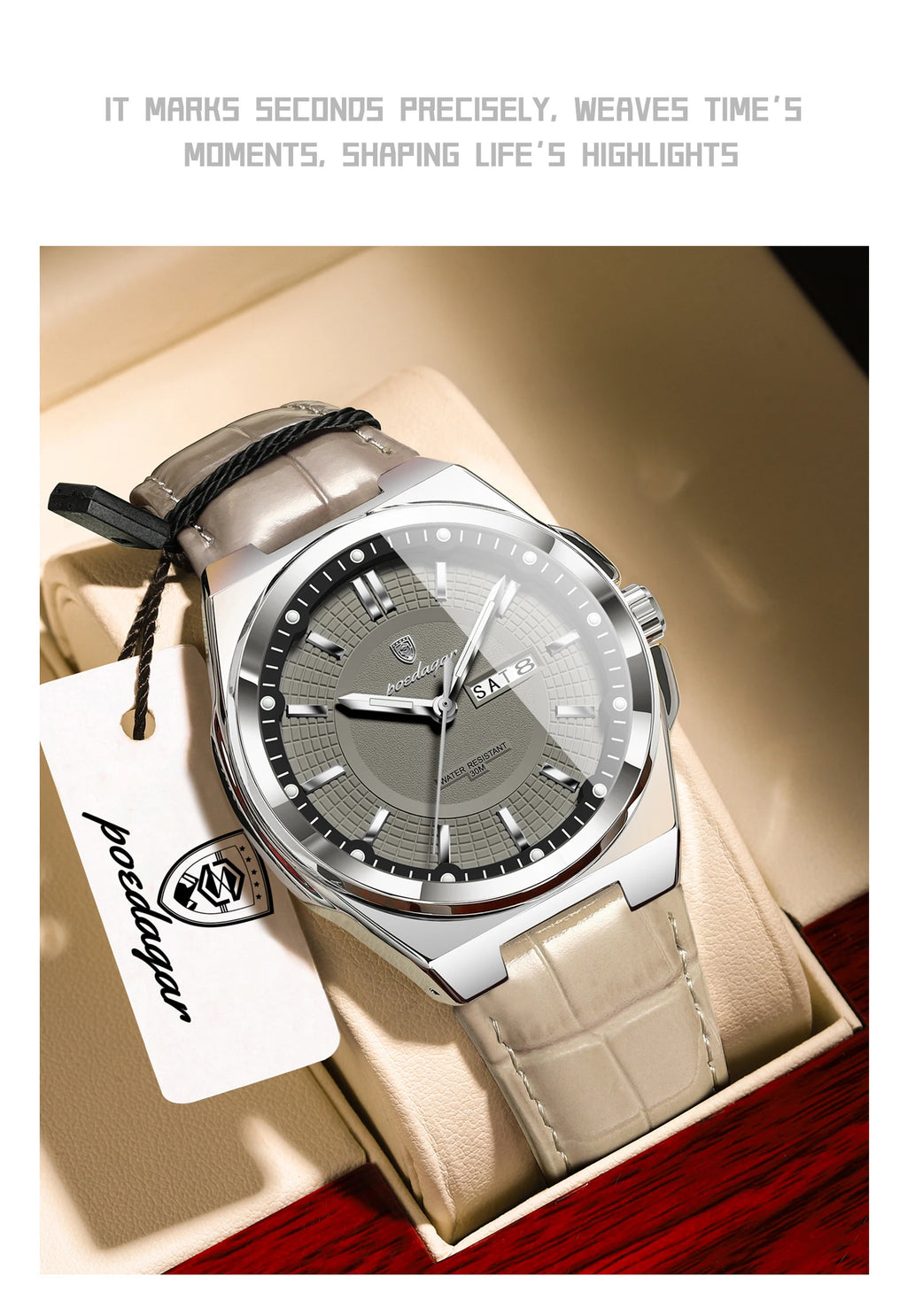 Reloj Casual con Esfera de Líneas Limpias / Reloj de Pulsera Elegante para Diario