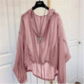 Blusa Ligera de Manga Larga Casual / Camisa Básica Fluida con Botones