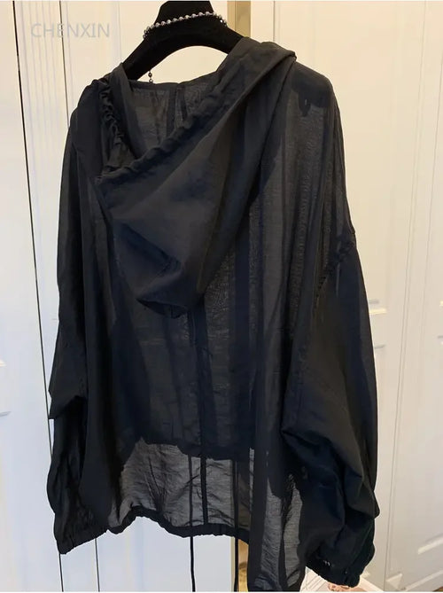 Blusa Ligera de Manga Larga Casual / Camisa Básica Fluida con Botones