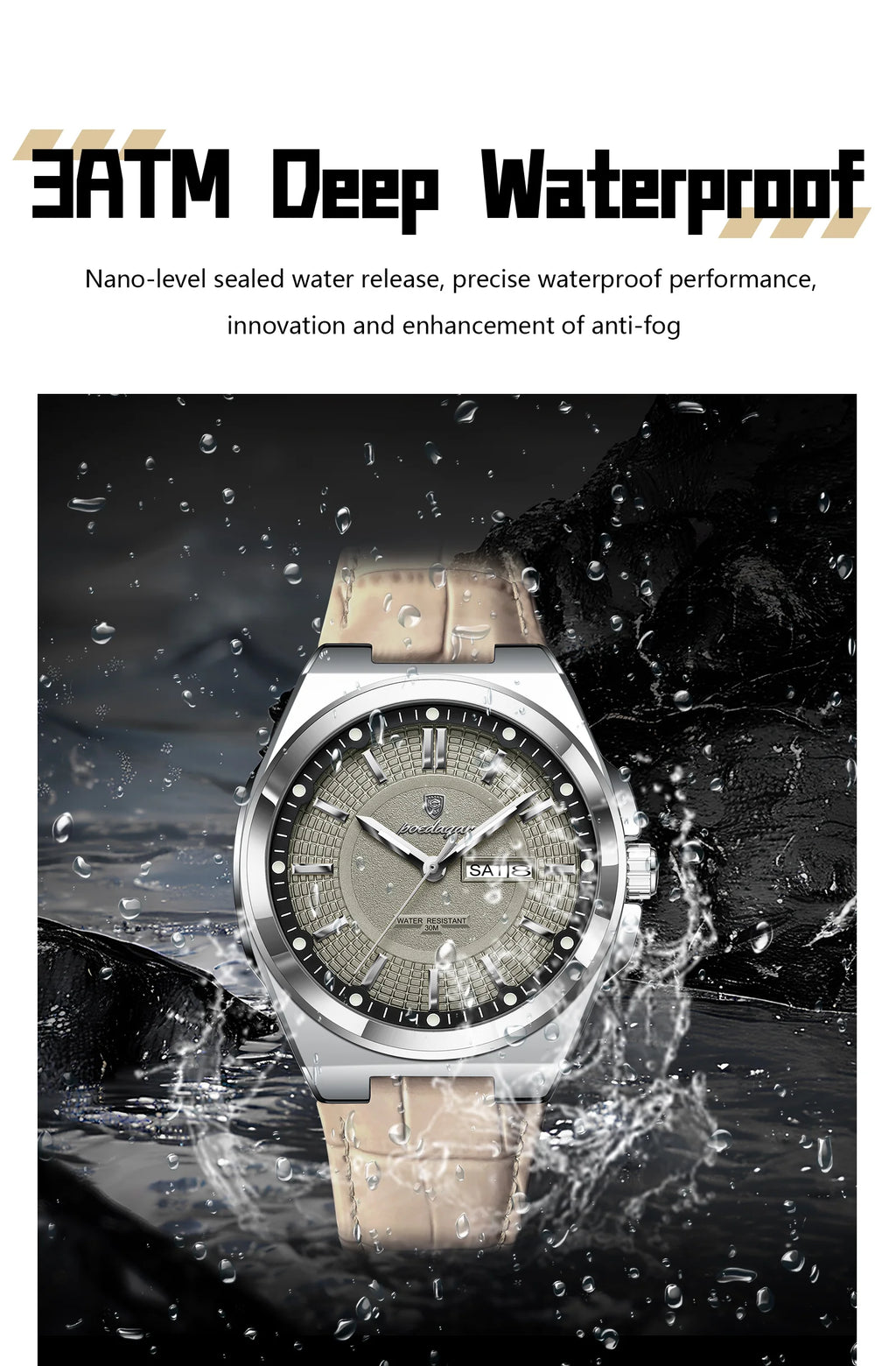 Reloj Casual con Esfera de Líneas Limpias / Reloj de Pulsera Elegante para Diario