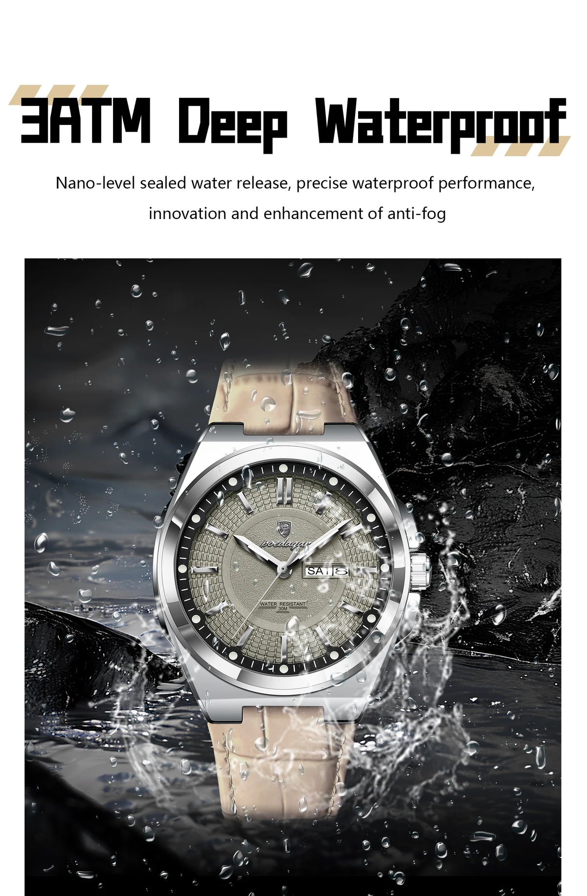 Reloj Casual con Esfera de Líneas Limpias / Reloj de Pulsera Elegante para Diario