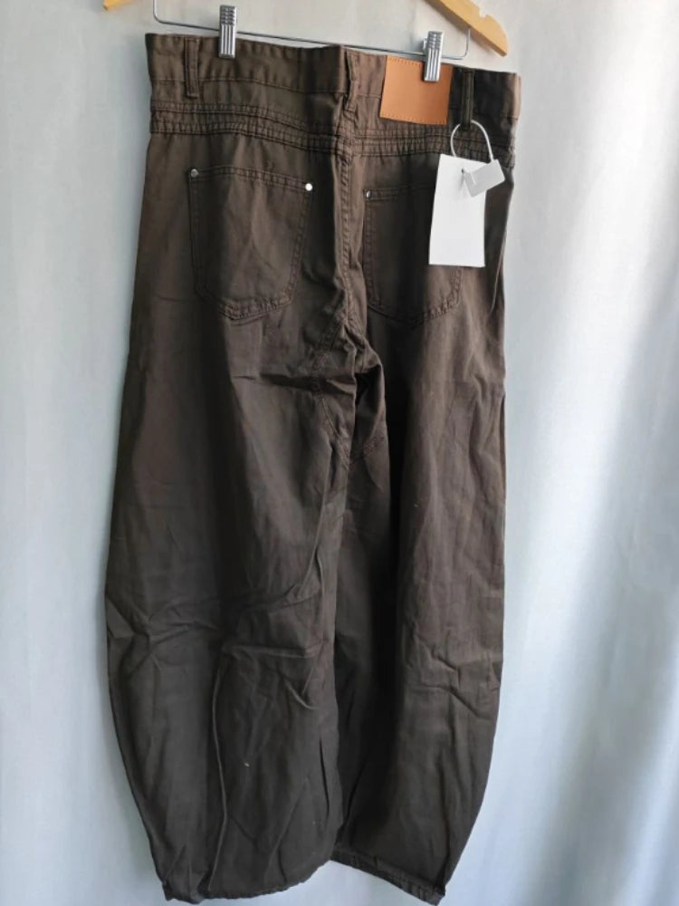 Vaqueros Extra Anchos Estilo Vintage / Jeans Baggy de Tiro Alto Deslavados