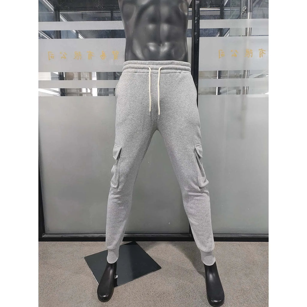 Pantalón Jogger Tipo Cargo de Felpa Suave / Pantalón de Chándal Cargo con Puño Elástico
