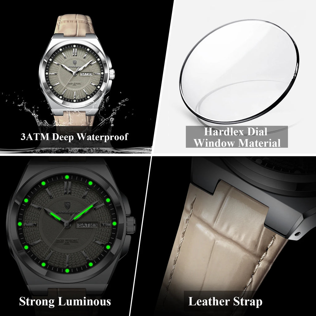 Reloj Casual con Esfera de Líneas Limpias / Reloj de Pulsera Elegante para Diario