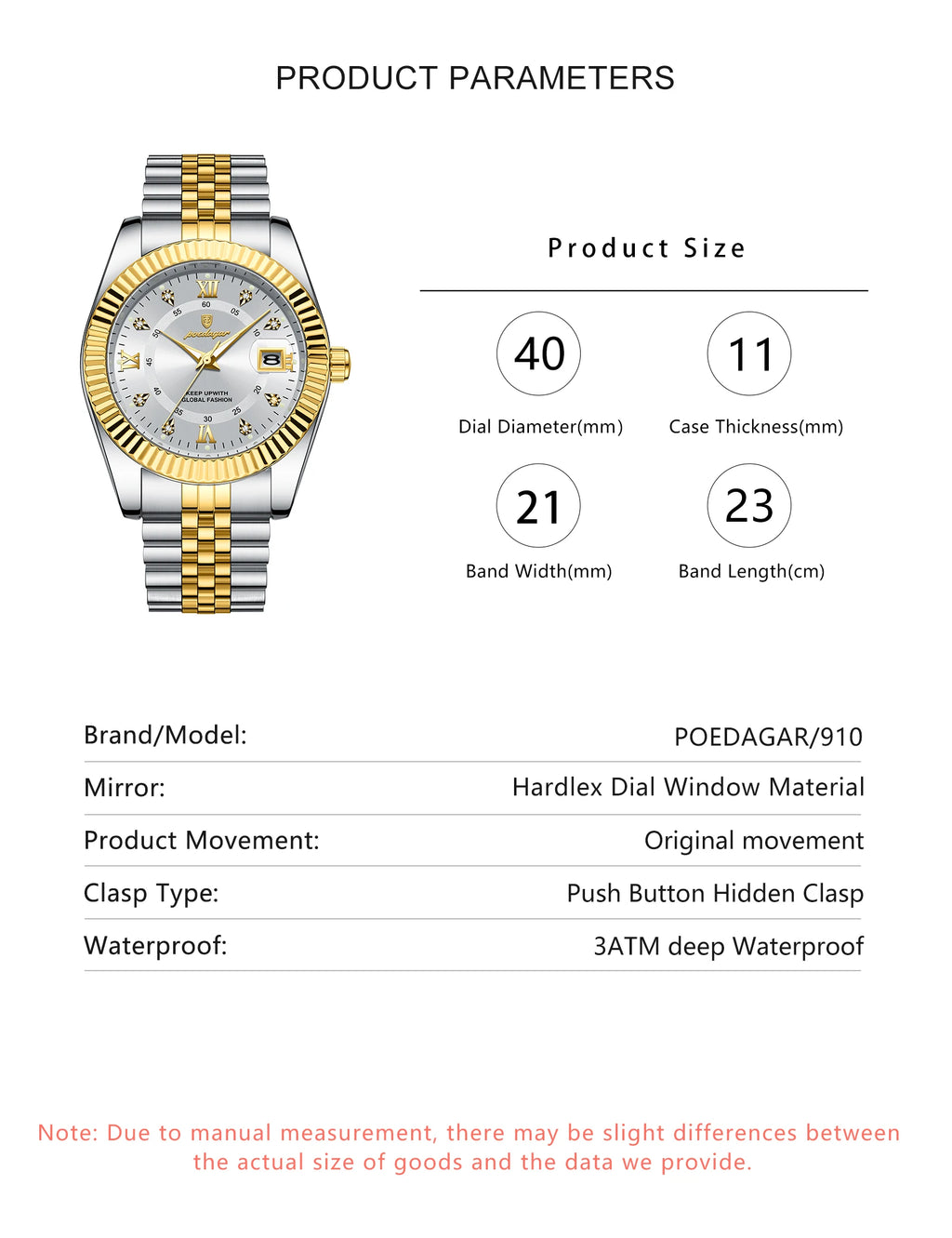 Reloj de Pulsera Clásico con Bisel Estriado / Reloj Formal de Acero para hombre
