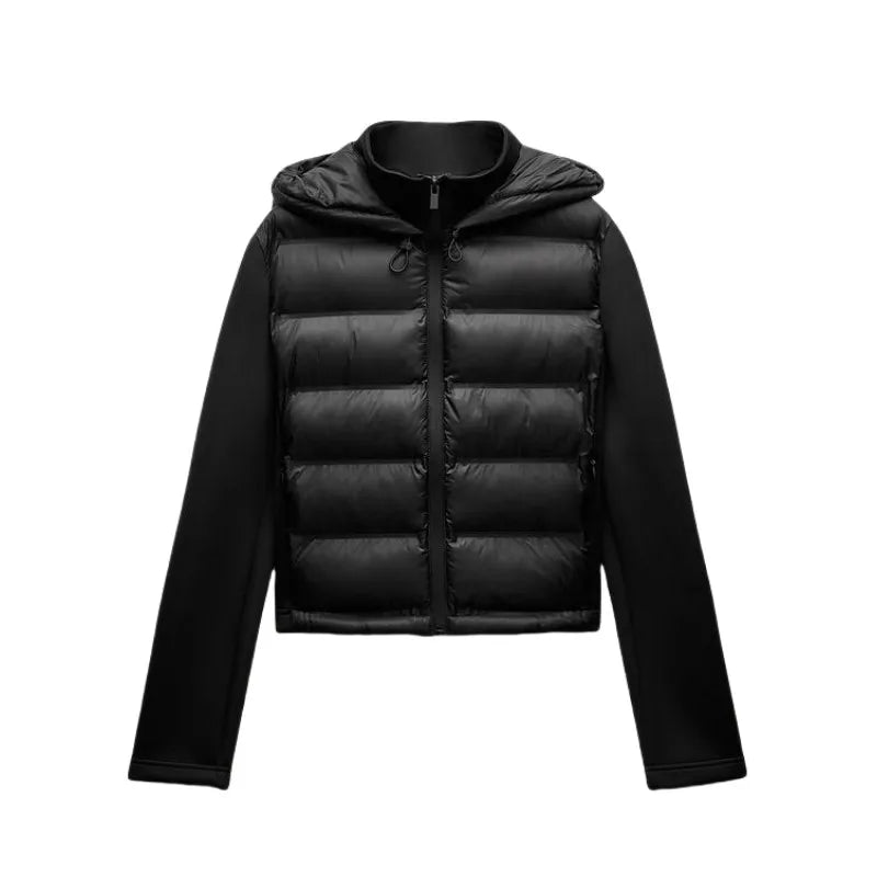 Chaqueta Acolchada Ligera de Invierno / Plumífero Corto Ajustado para Mujer