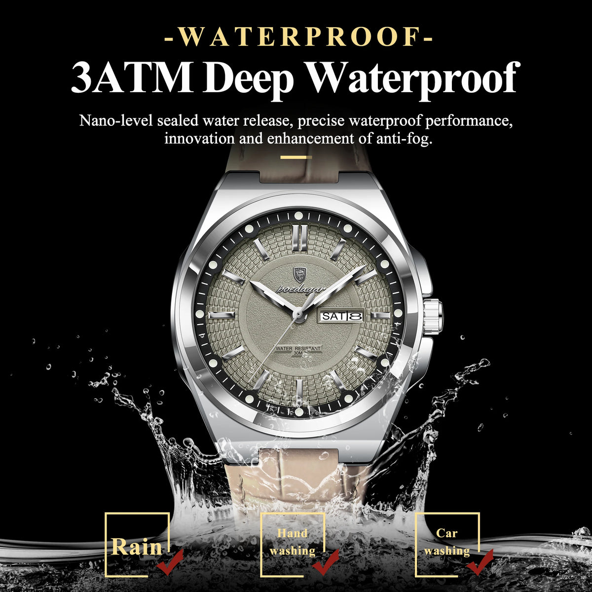 Reloj Casual con Esfera de Líneas Limpias / Reloj de Pulsera Elegante para Diario