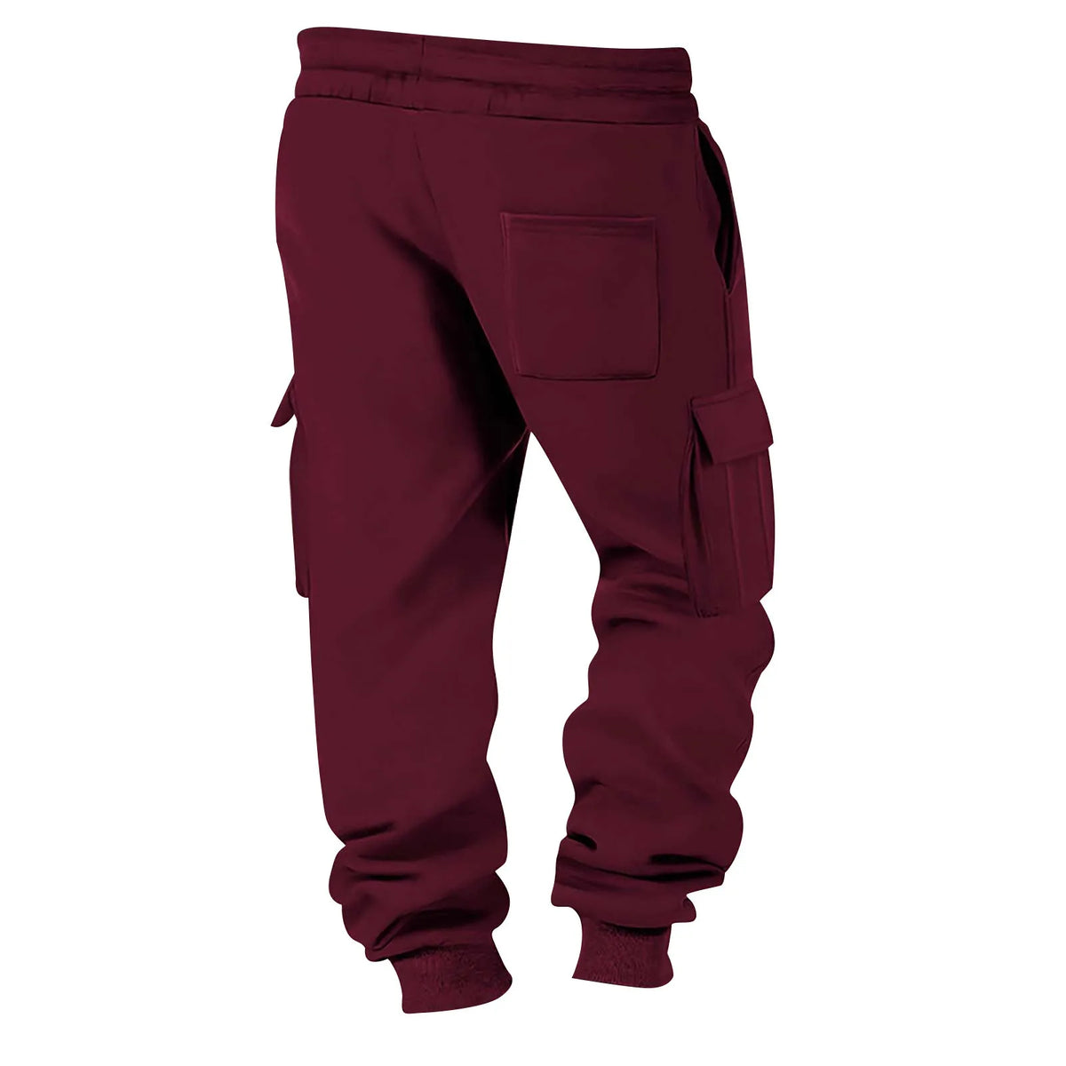 Pantalón Jogger Tipo Cargo de Felpa Suave / Pantalón de Chándal Cargo con Puño Elástico
