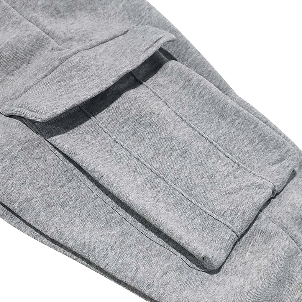 Pantalón Jogger Tipo Cargo de Felpa Suave / Pantalón de Chándal Cargo con Puño Elástico
