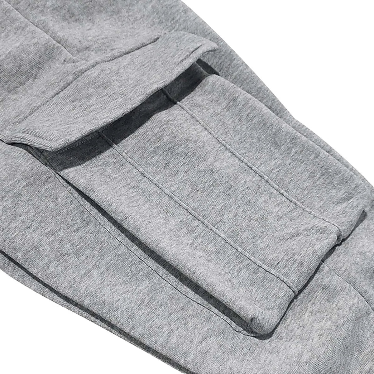 Pantalón Jogger Tipo Cargo de Felpa Suave / Pantalón de Chándal Cargo con Puño Elástico