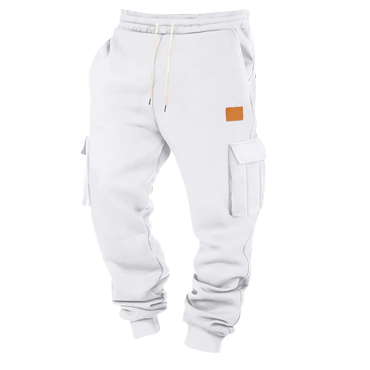 Pantalón Jogger Tipo Cargo de Felpa Suave / Pantalón de Chándal Cargo con Puño Elástico