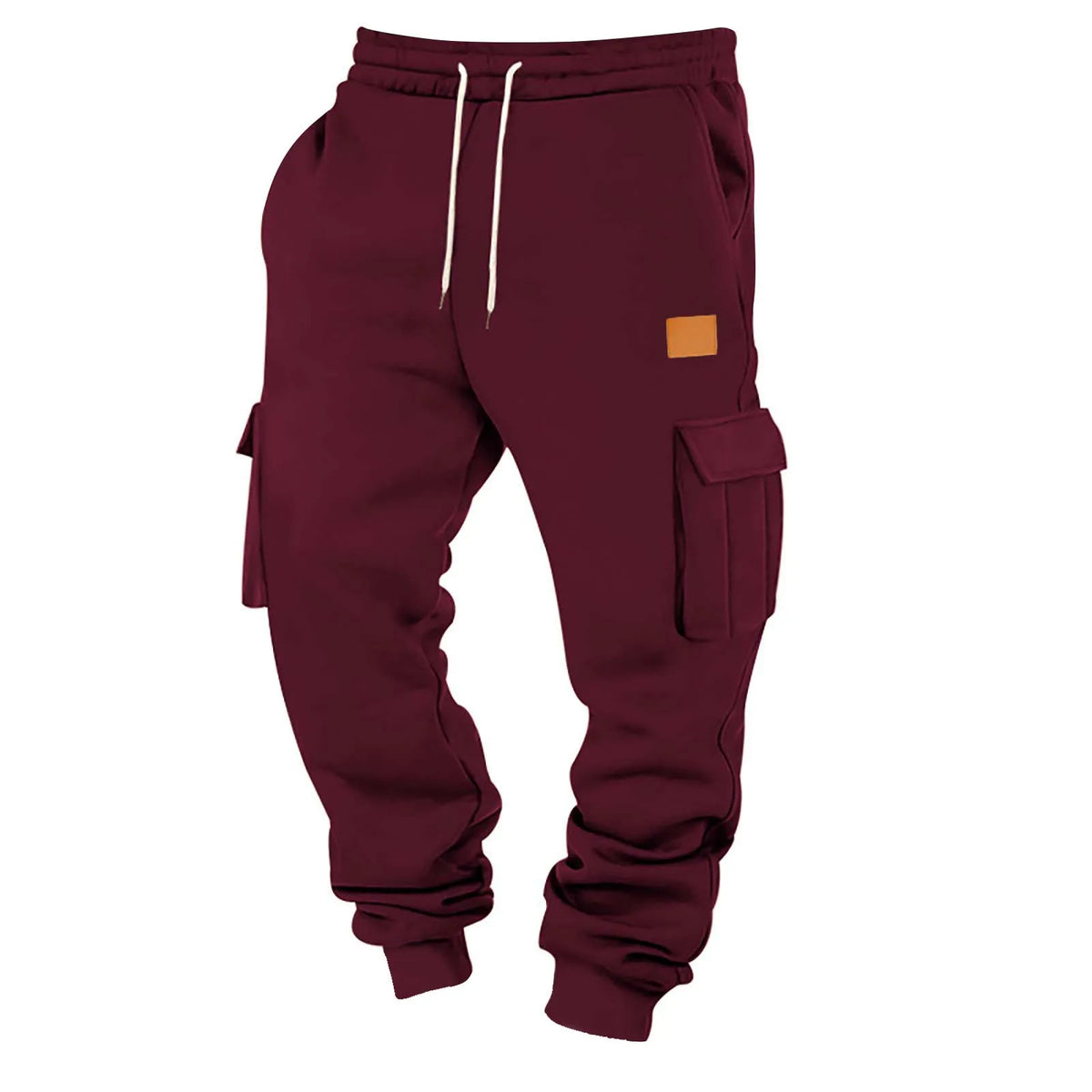 Pantalón Jogger Tipo Cargo de Felpa Suave / Pantalón de Chándal Cargo con Puño Elástico