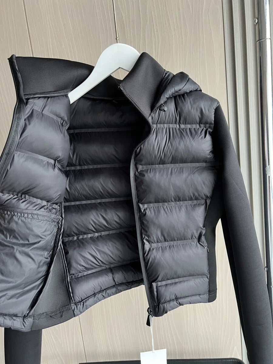 Chaqueta Acolchada Ligera de Invierno / Plumífero Corto Ajustado para Mujer