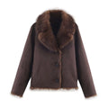 Abrigo de Pelo Sintético Premium de Invierno / Chaqueta de Piel Ecológica Texturizada