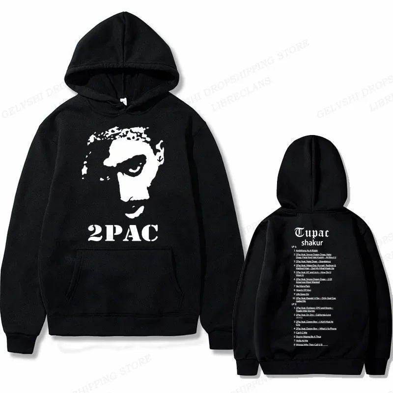 Sudadera con Capucha Estilo Vintage Tupac Shakur / Sudadera Rapper Oversize de Colección "2Pac"