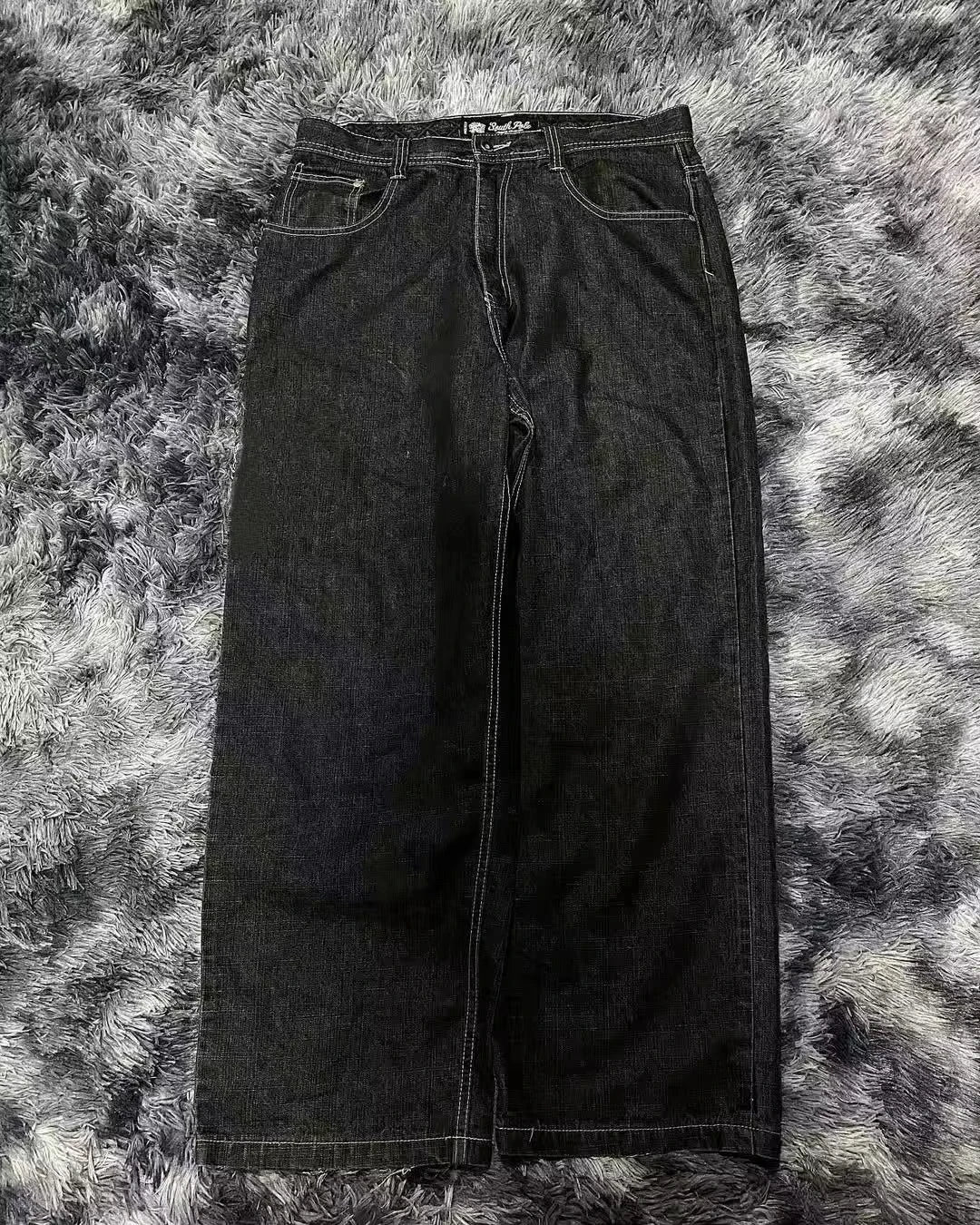 Vaqueros Baggy Retro Estilo Southpole / Jeans Extra Anchos con Bordado Trasero Y2K