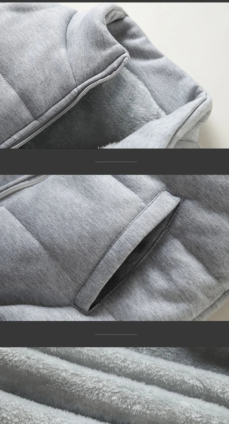 Conjunto de Invierno de 3 Piezas con Chaleco Acolchado / Chándal Completo Casual con Sudadera, Chaqueton y pantalónes