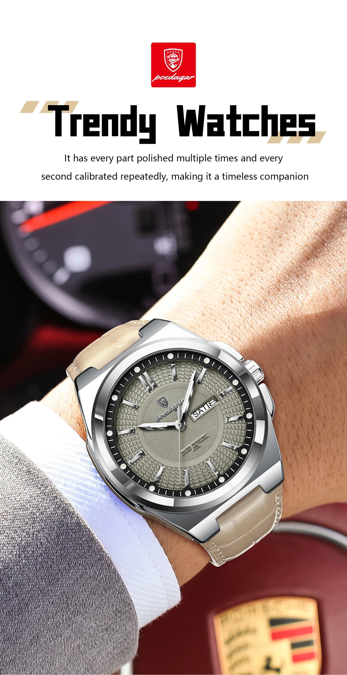 Reloj Casual con Esfera de Líneas Limpias / Reloj de Pulsera Elegante para Diario
