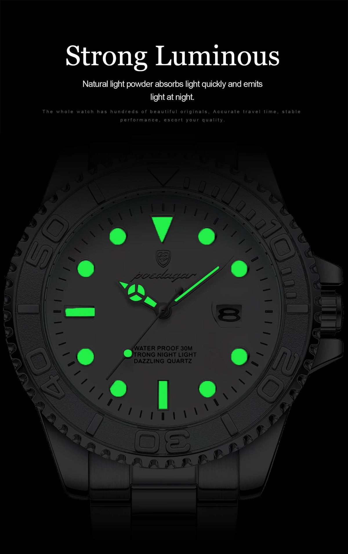 Reloj Cronógrafo de Acero Estilo Deportivo / Reloj de Pulsera Premium con Bisel Giratorio
