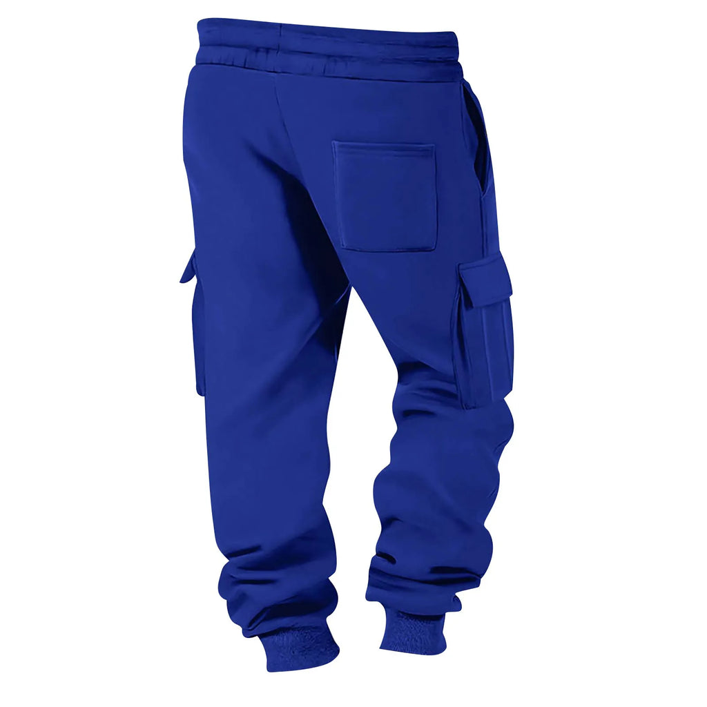 Pantalón Jogger Tipo Cargo de Felpa Suave / Pantalón de Chándal Cargo con Puño Elástico