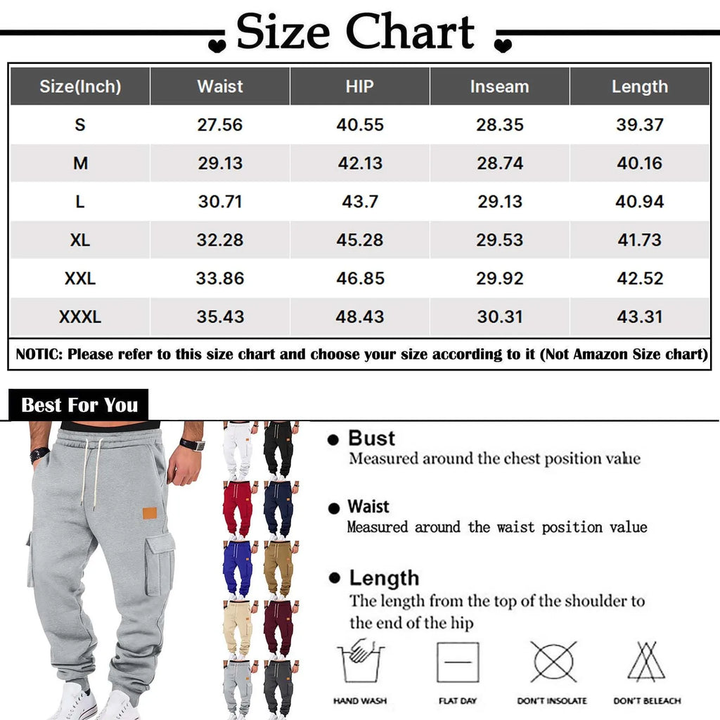 Pantalón Jogger Tipo Cargo de Felpa Suave / Pantalón de Chándal Cargo con Puño Elástico
