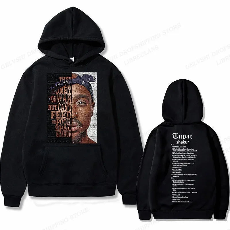 Sudadera con Capucha Estilo Vintage Tupac Shakur / Sudadera Rapper Oversize de Colección "2Pac"