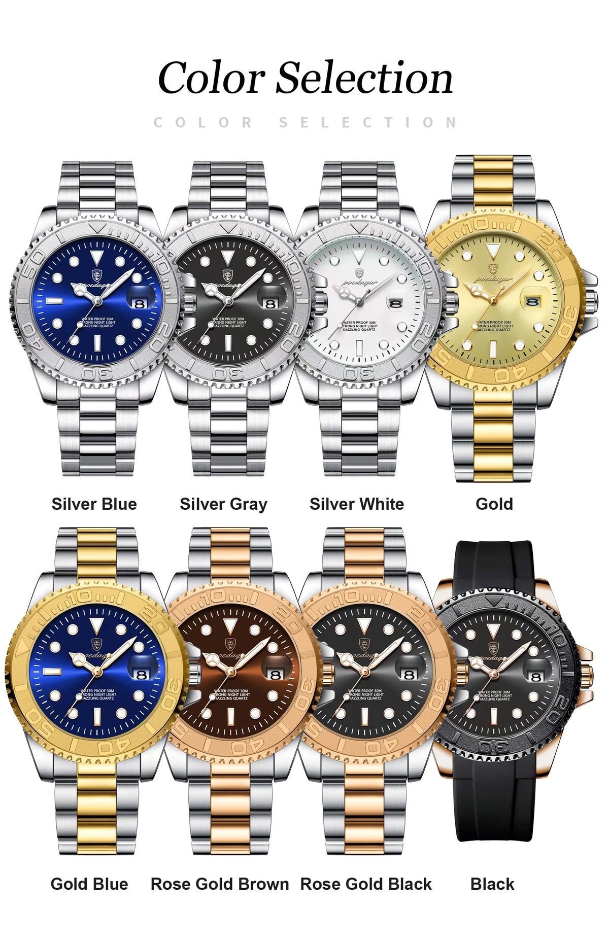 Reloj Cronógrafo de Acero Estilo Deportivo / Reloj de Pulsera Premium con Bisel Giratorio