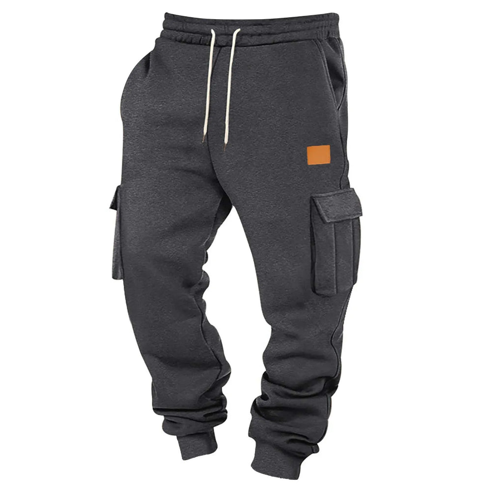 Pantalón Jogger Tipo Cargo de Felpa Suave / Pantalón de Chándal Cargo con Puño Elástico
