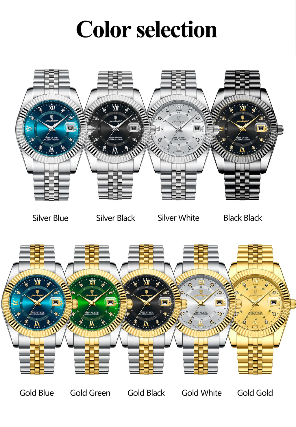 Reloj de Pulsera Clásico con Bisel Estriado / Reloj Formal de Acero para hombre